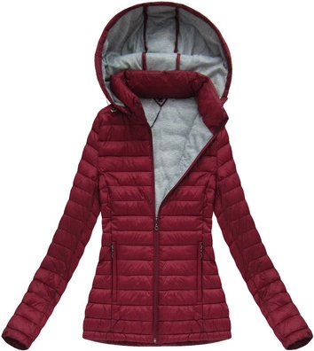 PIKOWANA KURTKA Z KAPTUREM BORDOWA (XR7116X)