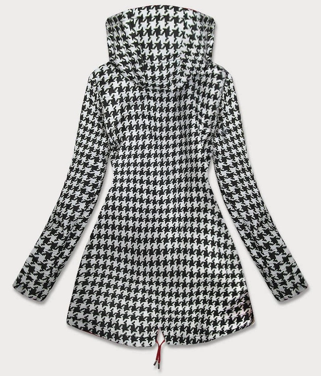 DWUSTRONNA KURTKA PARKA DAMSKA CZERWONA-PEPITKA (W353-1)