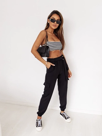 Spodnie damskie bojówki czarne (8266)