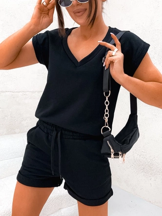 Bawełniany komplet letni czarny (VE87)