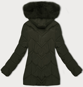 Kurtka zimowa damska plus size z kapturem S'west khaki (B8300-11)