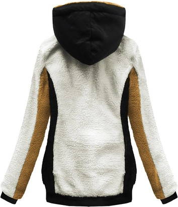 CIEPŁA BLUZA Z KAPTUREM BIAŁA (657A)