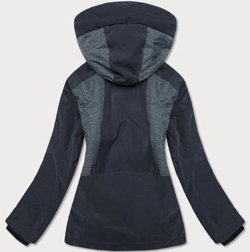 Damska kurtka zimowa z pasem śnieżnym czarna (b2376)