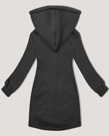 Długa bluza ze stójką i kapturem LHD grafitowa (AMG-178)