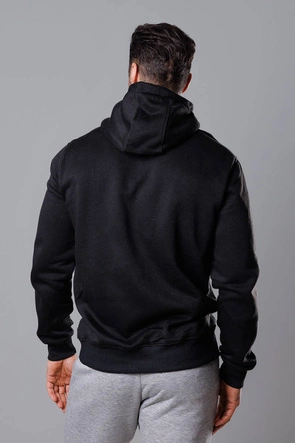 Rozpinana bluza męska z kapturem czarna (68B2008-3)