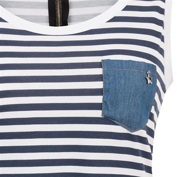 TUNIKA/SUKIENKA W PASKI BIAŁO-GRANATOWA (1560)