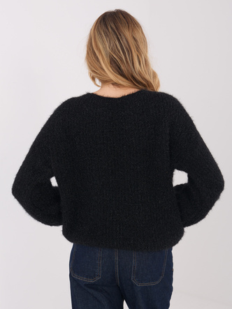 Damski sweter z bufiastymi rękawami Goodlookin czarny (1612)