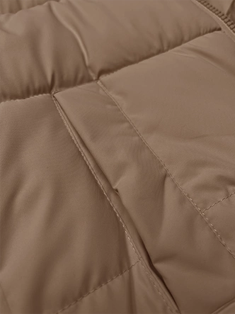 Krótka zimowa kurtka damska ze ściągaczami S'west beżowa (B8288-12)