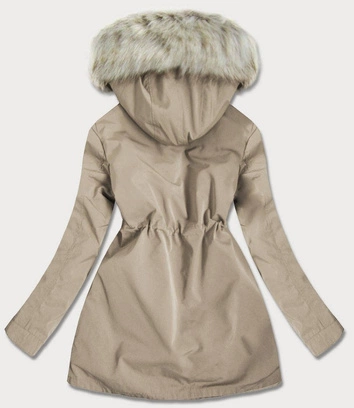 DAMSKA PARKA ZIMOWA Z PODPINKĄ BEŻOWA  (GWW1966)