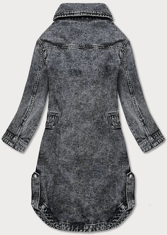 Luźna damska jeansowa kurtka/narzutka czarna (pop7017-k)