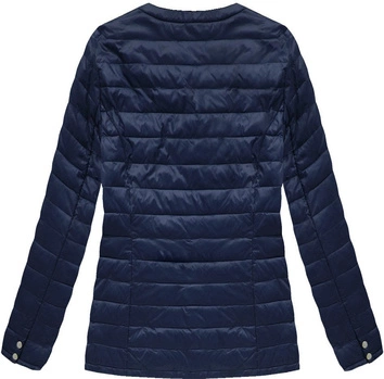 PIKOWANA KURTKA Z OKRĄGŁYM DEKOLTEM GRANATOWA (1825BIG)