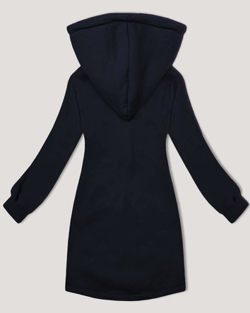 Długa bluza ze stójką i kapturem LHD granatowa (AMG-178)