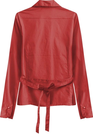 BAWEŁNIANA KOSZULA Z PASKIEM CZERWONA (1017)