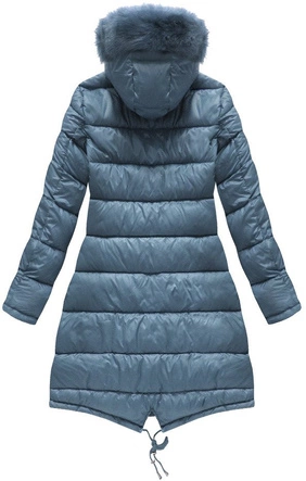 DWUSTRONNA KURTKA Z KAPTUREM NIEBIESKA (PM7210-30)