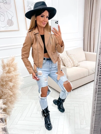 Ramoneska - kamizelka ekoskóra jasnobrązowa (FL202050)