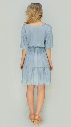 SUKIENKA JEANSOWA Z FALBANĄ BŁĘKITNA (391ART)