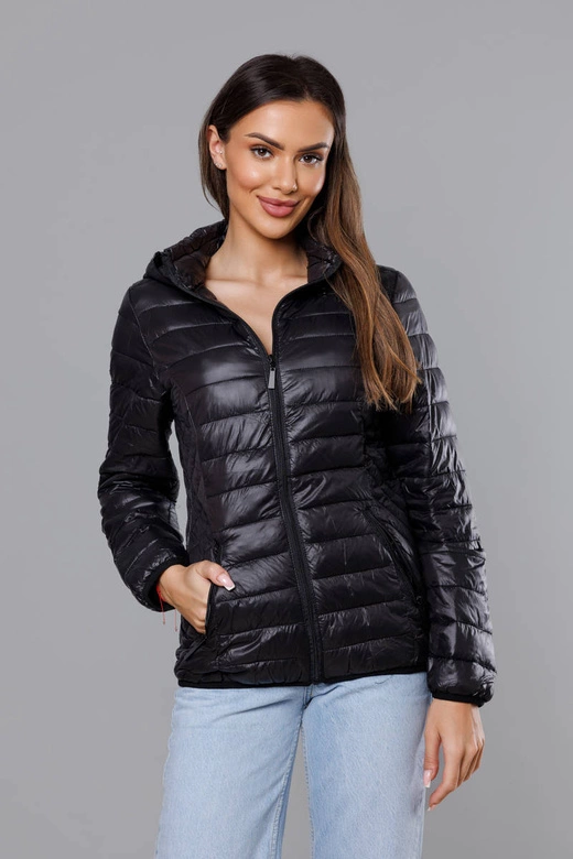 Przejściowa pikowana kurtka damska czarna (5M785-392)