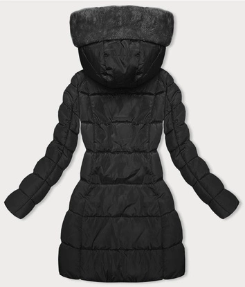 Zimowa kurtka z kapturem czarna (2M-231)