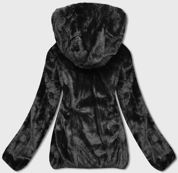 Dwustronna kurtka futro damska granatowa (b8051-3)