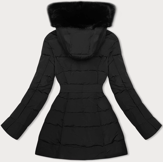 Zimowa kurtka damska z futrem J Style czarna (11Z8096)