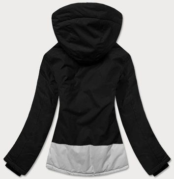 KURTKA NARCIARSKA DAMSKA CZARNO-SZARA (B2382)