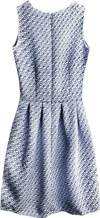 SUKIENKA Z TŁOCZONYM WZOREM GRANATOWO-ECRU (3124)