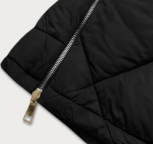 Dwustronna kurtka damska zimowa czarna (m-210a5)