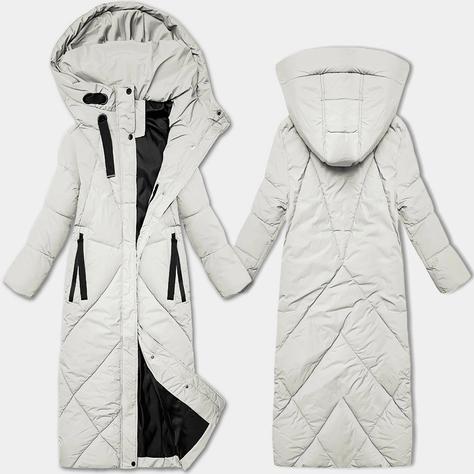 Zimowa kurtka damska do kolan J Style ecru (5M3232-281)