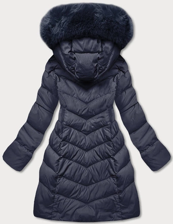 Zimowa kurtka z kapturem granatowa (ty045-2)