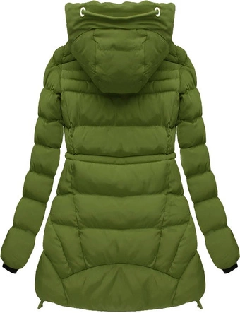 PIKOWANA KURTKA Z KAPTUREM ZIELONA (W809)