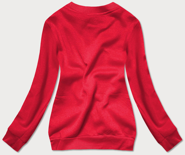 Bluza dresowa damska ze ściągaczami czerwona (w01-18)