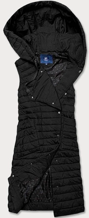 Długa pikowana kamizelka damska czarna (jin219)