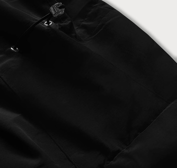 Parka zimowa damska na futrze czarna (m-21501)
