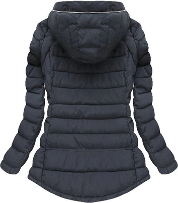 PIKOWANA KURTKA Z KAPTUREM GRAFITOWA (W525)