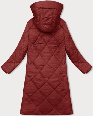 Długa kurtka zimowa z kapturem J.Style czerwona (5M3173-270)