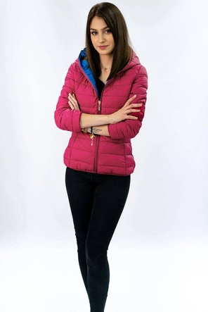 PIKOWANA KURTKA Z KAPTUREM BORDOWA (7092)