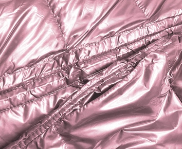 DWUSTRONNA METALICZNA KURTKA ZIMOWA RÓŻOWO-SZARA  (P21-7901-52+61)