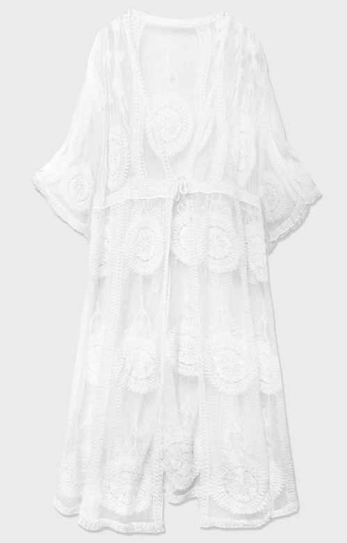 DŁUŻSZA HAFTOWANA NARZUTKA BIAŁA (591ART)