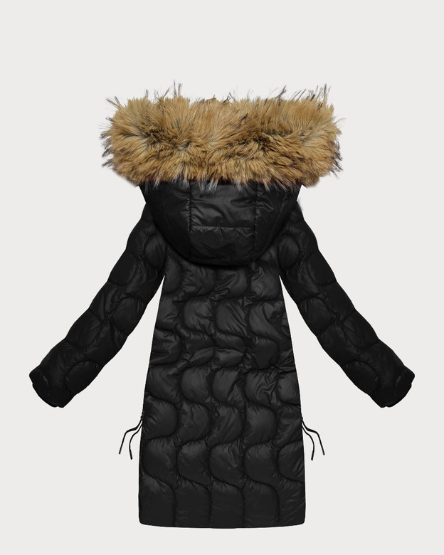 Kurtka damska z ozdobnym pikowaniem J Style czarna (5M3351-392)