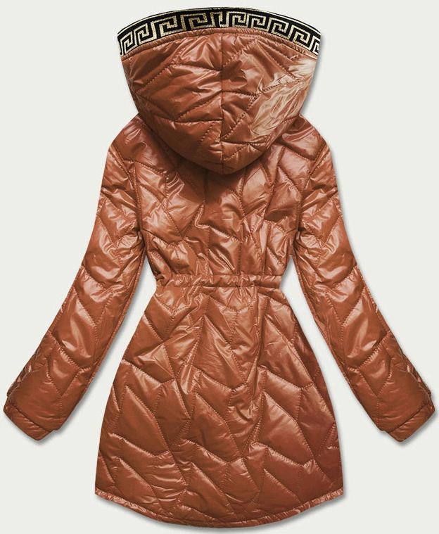 Kurtka damska z ozdobnym pikowaniem karmelowa (br8101-14)