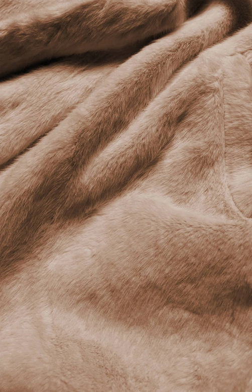 Damska kurtka futro z kołnierzem brązowa (gsq2166)