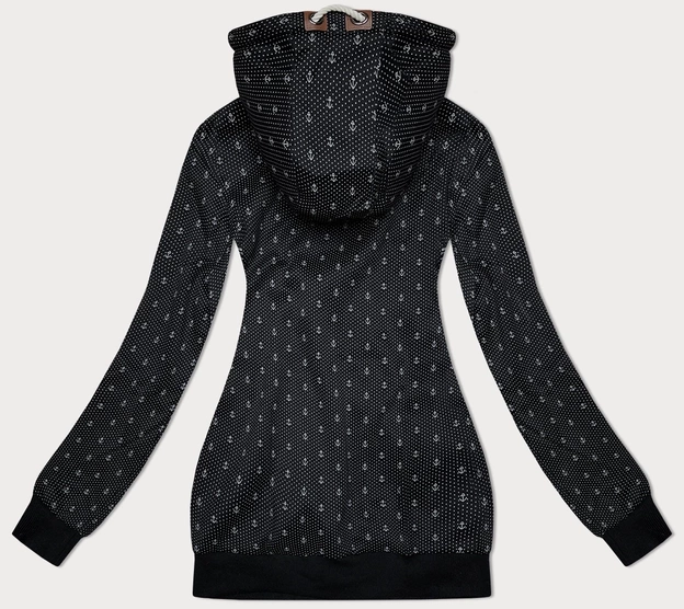 Rozpinana bluza damska ze ściągaczami czarna (2306)