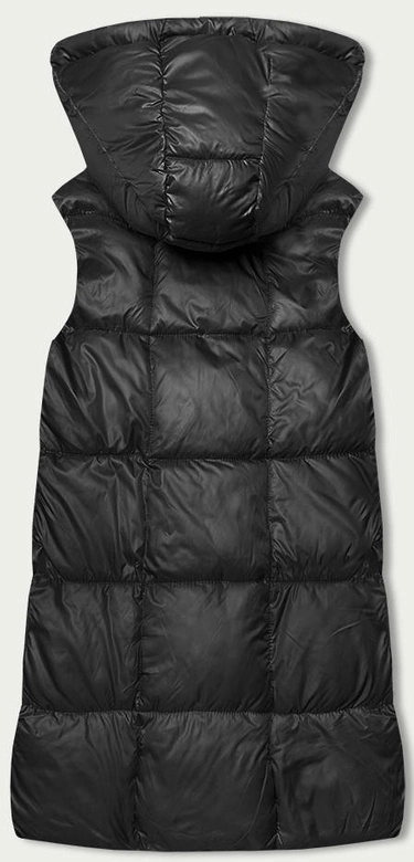 Prosta kamizelka damska z kapturem czarna (YP-22072-1)