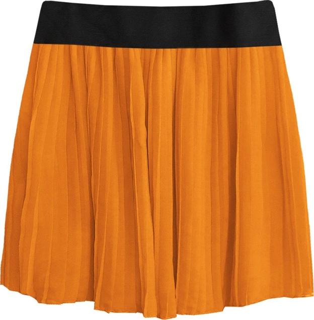 PLISOWANA SPÓDNICA MINI POMARAŃCZOWA 2 (9228)