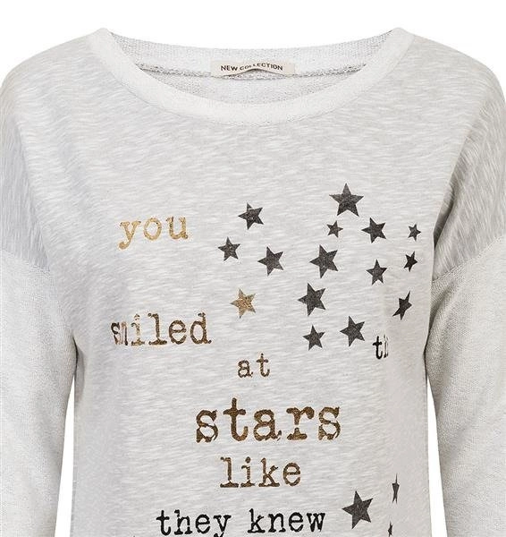 DŁUGA BLUZA Z NAPISAMI SZARY MELANŻ (GOOD4)