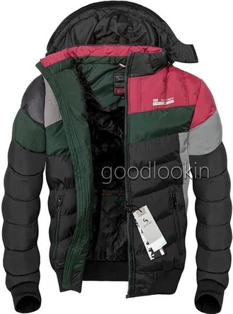 KURTKA ZIMOWA GO START CZARNO-ZIELONA (7509)