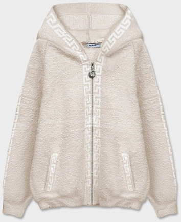 Narzutka kurtka z kapturem a'la alpaka jasny beż (B6001-51)