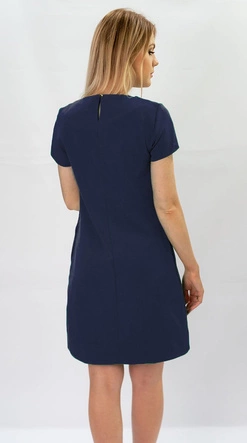 Trapezowa sukienka granatowa (435art)