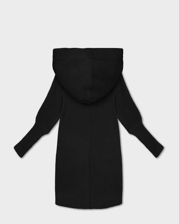 Narzutka kurtka alpaka z kapturem czarna (19905.1)