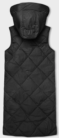 Długa kamizelka damska oversize czarna (5M3165-392)